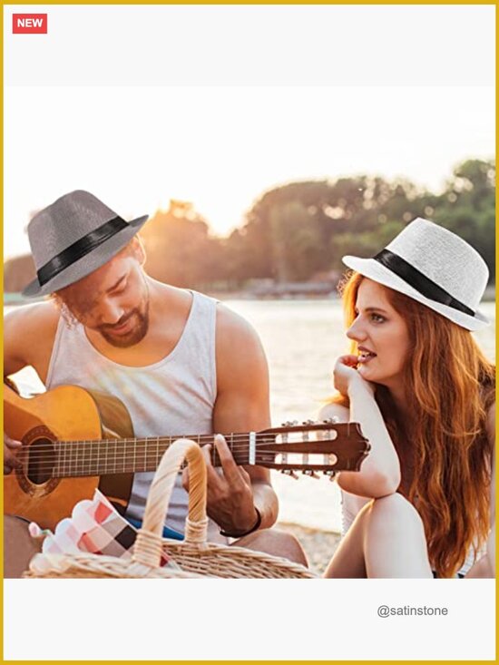 Classic Short Brim Fedora Sun Hat for Men Women Pack of 5 main image 7